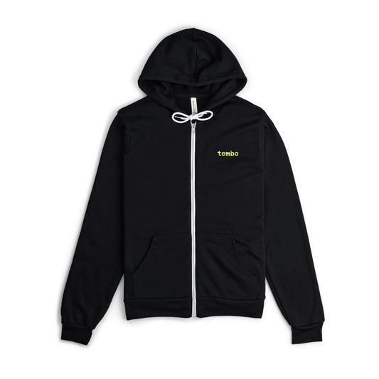 Tembo Zip-Up Hoodie (Yellow Logo)